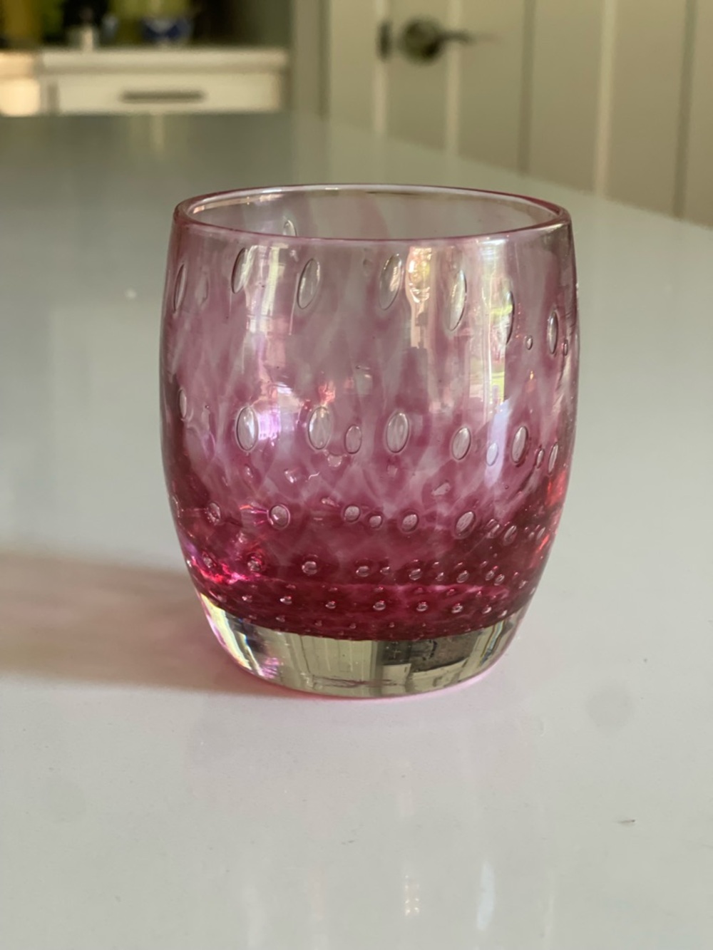 Glassybaby OOAK pink bubble style baby! Super color nice bubbles.